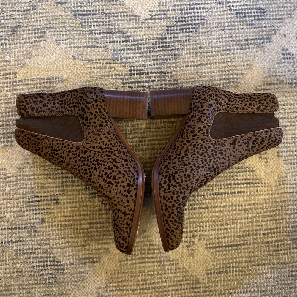 Madewell Laura Leopard Print Heeled Chelsea Boot in Spotted Calf Hair NB129 - Picture 6 of 7
